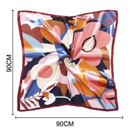 JSTHHTT 90 x 90 cm Large Square Scarves, 4 Pieces Bandana, Head Scarf Women's Summer Silk Headscarf Bandanas Hair Scarf Hair Accessories, multicoloured