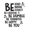 Family Be Kind Be Brave Be Honest Empowering Quote Wall