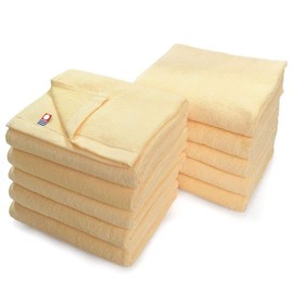 Imabari Towels, Commercial Use, Face Towels, Set of 10, M Color, 13.4 x 33.9 inches (34 x 86 cm), For Beauty Salons, 100 Colors, Lightweight and Thin (No.50, Honey Yellow), mc-ft10