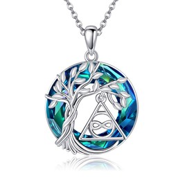 MONGAS AA Tree of Life Necklace Sterling Silver Sobriety Necklace Sobriety Jewelry AA Gifts for Women Girls, No Gemstone