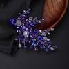 Rumtock Wedding Bridal Blue Rhinestones Hair Clip Cute Hair Piece