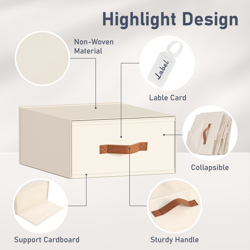 DIMJ Closet Organizers and Storage - Fabric Storage Bins with