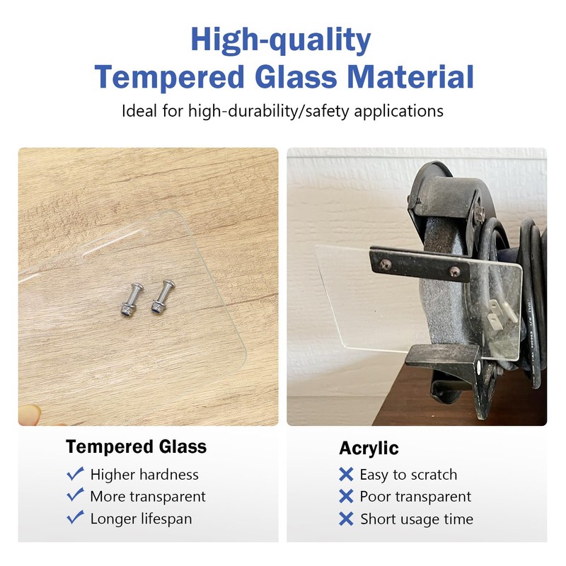 SCOTTCHEN Tempered Glass Bench Grinder Replacement Eye Shield, 4”x 6”,Bench