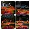 Solar Pathway Lights Outdoor 4 Pack, Red LED Driveway Light