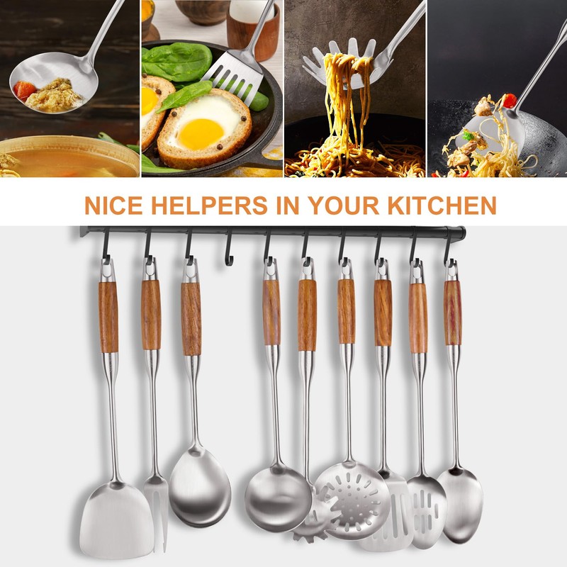 9 PCS 304 Stainless Steel Kitchen Cooking Utensils set with