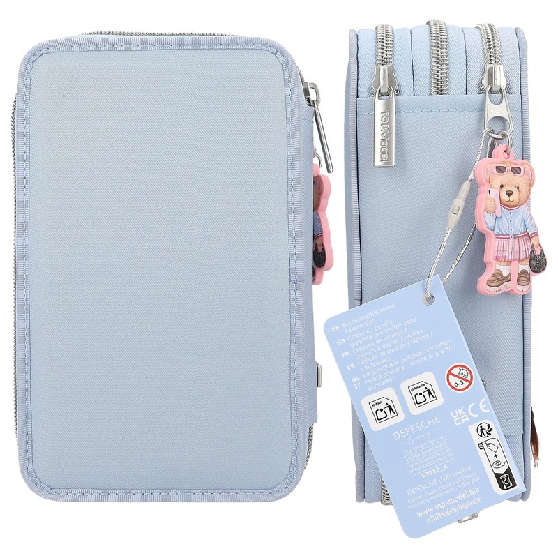 Depesche TOPModel Team Teddy 13010 Filled 3-Compartment Pencil Case in