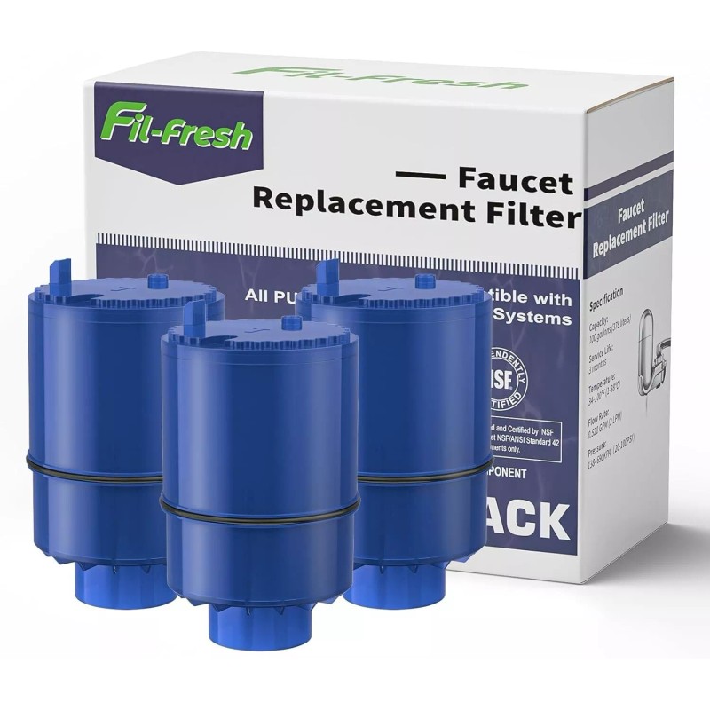 Fil-fresh Water Filter Replacement for RF-9999 FM-3700 Faucet, ANSI/NSF Certified,