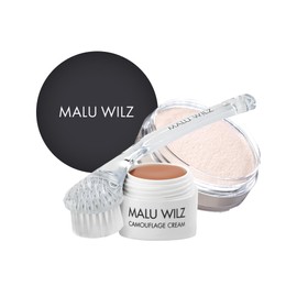 Malu Wilz Make-up Set with Fixing Powder 15 g, Cleaning Brush & Camouflage Cream No. 05 I Fixing Powder, Face Brush & Foundation in a Beauty Set