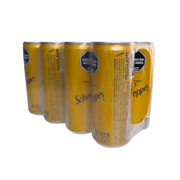 Schweppes Tonic Water 8-Pack Canned Agua Tónica, 310 ml / 17.83 fl oz (8 units)