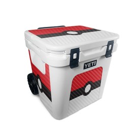 MightySkins Carbon Fiber Skin Compatible with Yeti Roadie 48 Wheeled Cooler - Battle Ball | Protective, Durable Textured Carbon Fiber Finish | Easy to Apply and Change Style | Made in The USA