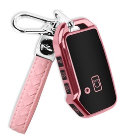 QBUC for Kia Key Fob Cover with Keychain,Car Key Case Shell Protection Fit for Kia K5 Telluride Forte Sportage Soul Seltos