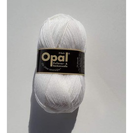 Opal Plain 4-Ply – 2620 White – 100 g Sock Wool