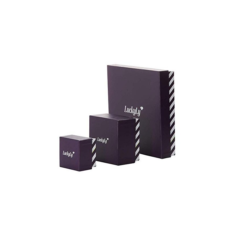 LuckyLy Set Joyería Acero Inoxidable Baño Oro 18K Plata Regalos