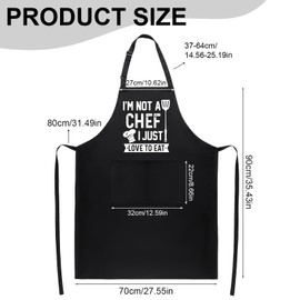 Guiqulai Black Funny Kitchen Apron Adjustable – Humorous Apron with Double Pockets – Unisex Waterproof Design for Cooking, Grilling, BBQ, Cooking, Gift Present for Dad Mom Grandma