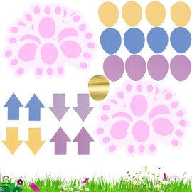 SRVertex 39Pcs Egg Hunt Trail Cards, Direction Markers and Feet Arrows for Easter Egg Hunt, Spring Holiday Activity, Perfect for Kids Lawn Yard Decorations