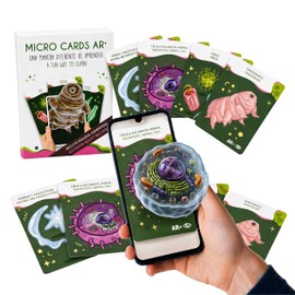 aAR+ Body Planet Micro Cards - Flash Cards Microorganisms with Augmented Reality | Bacteria, Viruses & Cells for Children | Mint Learning Toy with App (Gift)