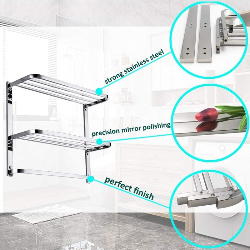 30 Inch Bathroom Towel Rack Towel Bar, 2-Tier Towel Rack