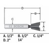 Bosch 84703MC 14° x 1/2 in. Carbide-Tipped Dovetail Router Bit