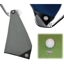 Magnetic 4-in-1 Multi Tool Golf Towel - Magnetic Towel - Silicone Brush - Groove Cleaner - Bag Clip - Microfiber Waffle Design - Men's and Women's Golf - Golf Gifts