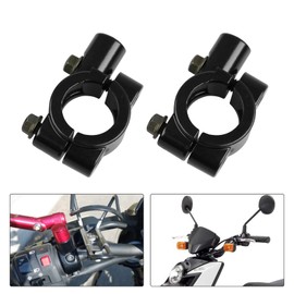 Godimg 2 Stücke 7/8"(22mm) Universal Lenker M8 Rückspiegelhalterung Motorrad Lenkerhalterung spiegeladapter Halterung Halter (Schwarz)