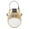 3-Digit Combination Strong Auto-Retract Cow-Shaped Padlock Gold Edition Single Pack