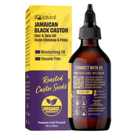 4oz Organic Cold Pressed Jamaican Black Castor Oil for Hair Growth and Damaged, Dry Scalp - Unscented, Hexane-Free