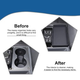 Bekantogy Grenadier Car Center Console Storage Tray - Compatible 2020-2025 - ABS Black Non-Slip Cup Holder Storage Box