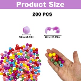 200PCS Rainbow Plastic Hair Clips, Colorful Mini Braid Clips, Cute Candy Colors Beads Claws for Daily Hairstyle Design, Hair Styling Decorations for Stage Performance Campus Activities for Women