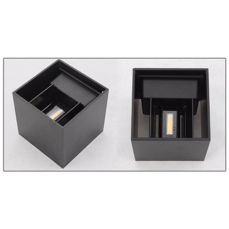 Wall Sconce Black Quadrate 12W 3000K Warm Lighting Decorative Aluminum