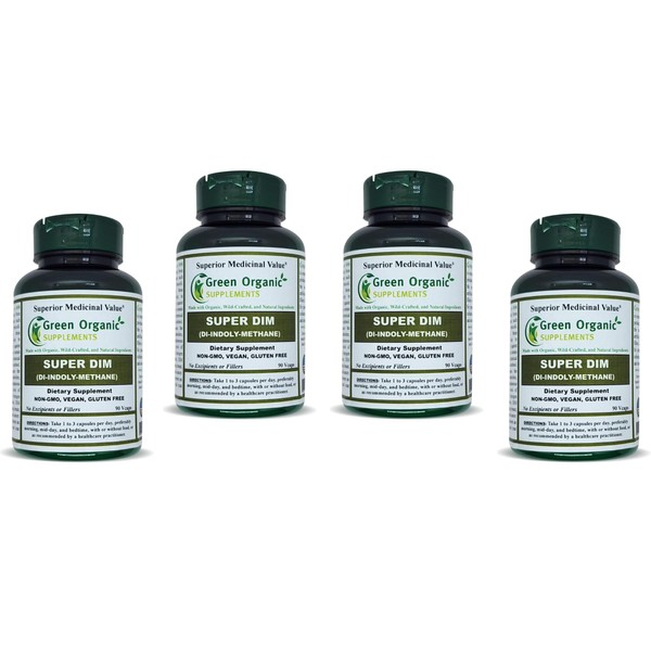 Green Organic Supplements DIM, Diindolylmethane, I-3-C, Indole-3-Carbinol, Broccoli, 90 VCaps,