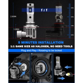 NOVSIGHT 9005 9006 LED Headlights Combo, 26000 Lumens 110W Super Bright LED Headlight Bulbs Conversion Kits, 9005/HB3 for High Beam 9006/HB4 for Low Beam, 6500K Cool White IP68 Waterproof, Pack of 4