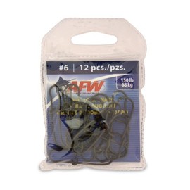 American Fishing Wire Duo Lock Snaps, Black Color, Size 6, 150 Pound Test, 12-Pieces