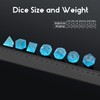 Glass DND Dice, DNDND 7 Piece Dark Blue Glass Dice