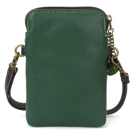 CHALA Cell Phone Crossbody Purse-Women PU Leather/Canvas Multicolor Handbag with Adjustable Strap - Avocado - dark green