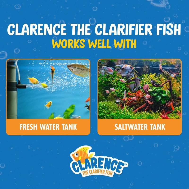 Clarence the Clarifier Fish Aquarium Water Clarifier | Clear Cloudy
