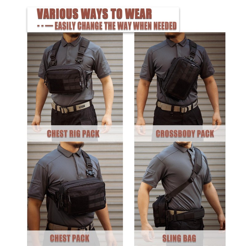 CLTAC Tactical Chest Rig Bag Concealed Carry CCW Pack Molle