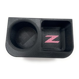 SpyderBands Cup Holder Compatible with Nissan 350Z 2003-2009 (Black with Pink Z)