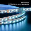 RGBZONE 10Pcs 8mm 4 Pin LED Connectors, Strip to Strip