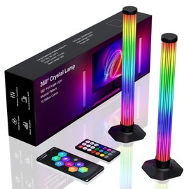 MIHEAL 12.59" 360° RGB Light Bars LED TV Backlight with DIY Music Sync Modes Smart Bluetooth Control, 8 Scene Modes Color Light Bar for Room Decoration, Gaming, PC, TV …