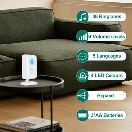 Cruxer Door Chime, Wireless Door Open Contact Sensor Alarm for Business/Store/Home/Office When Entering, 600 FT Range, 36 Chimes, 4 Adjustable Volume (2 Sensor & 1 Receiver)