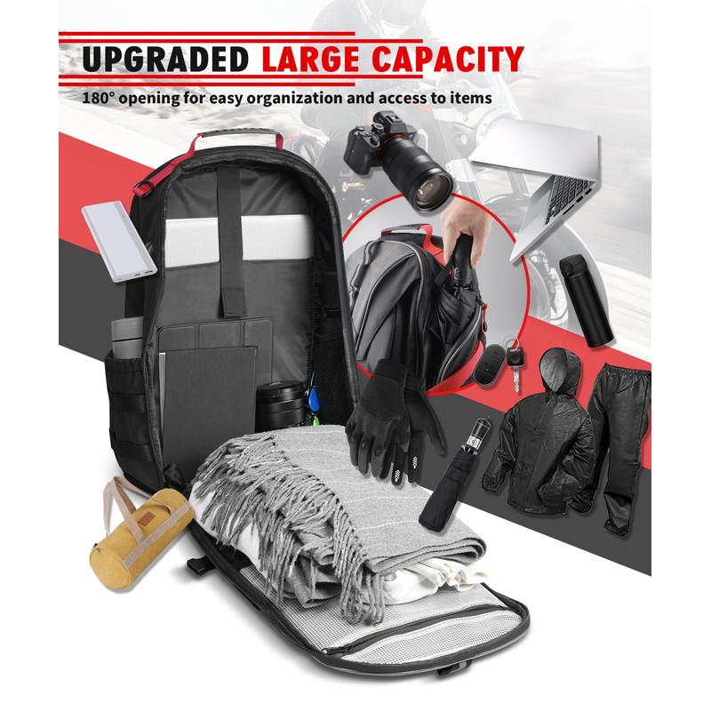 NICECNC Motorcycle Helmet Bag Universal Motorcycle Helmet Backpack with 35L