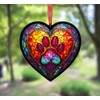 Image Industry Paw Print Stained Glass Effect Heart Suncatcher -