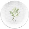 Garden Herbs Outdoor/BBQ/Picnic - Plastic/Melamine White & Green Side Plates