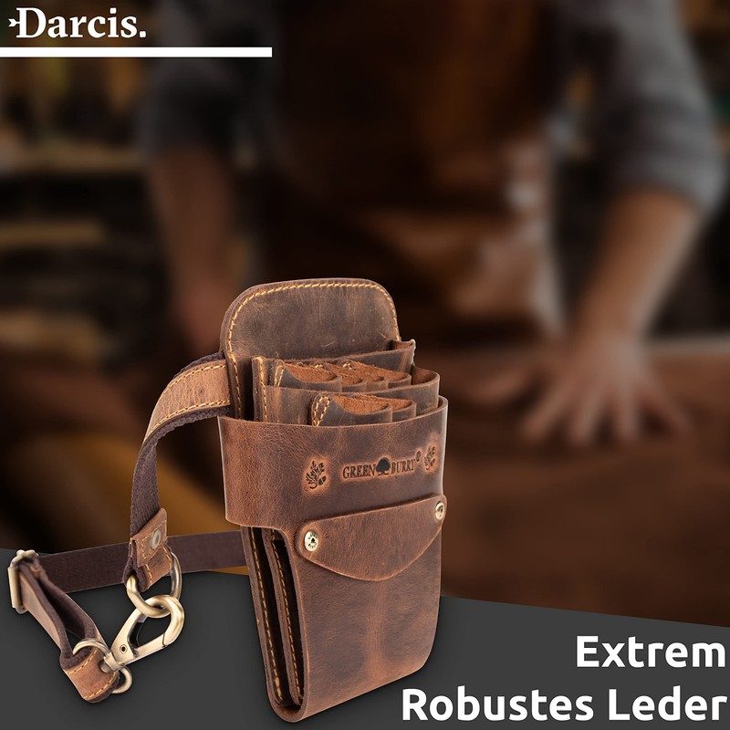 Darcis Hairdressing Bag Brown Extra Large Real Cowhide Leather Individually