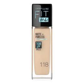 Base Maquillaje Líquida Fit Me Matte control brillo 16h 30ML Maybelline