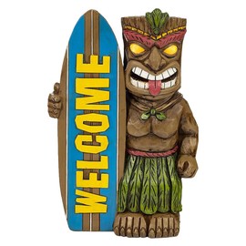 Garneck Tiki Resin Garden Figure - Colourful Tiki Statue for Creative Garden Decoration - Ideal as a Tiki Figure or Tiki Decoration for Patio - Balcony and Garden - Stylish Outdoor Decoration for