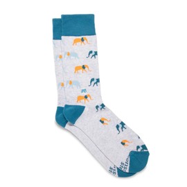 Conscious Step Socks That Protect Elephants (Grey), Medium