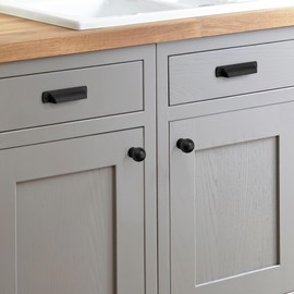 CABDM 2 Pack 1 Inch Vintage Ball Matte Black Cabinet Knobs Kitchen Cabinet Hardware Black Drawer Knobs Pulls for Drawers.