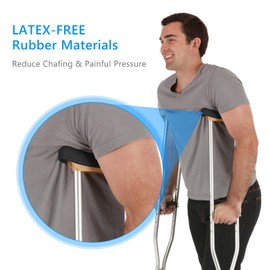 Replacement Crutch Pads, Ahier Padding for Walking Arm Crutches, Hand Grips, and Feet Caps, Fits Standard Aluminum Crutches 6 Pieces-Set