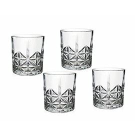 Godinger DOF Glass Beverage Set Tumbler Water, Juice Cup Tilden - Set of Four